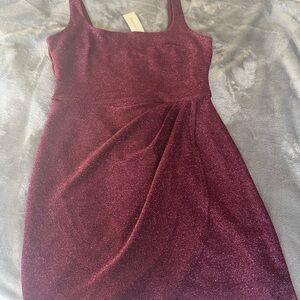 Francesca's Collections Shimmering Burgundy Top